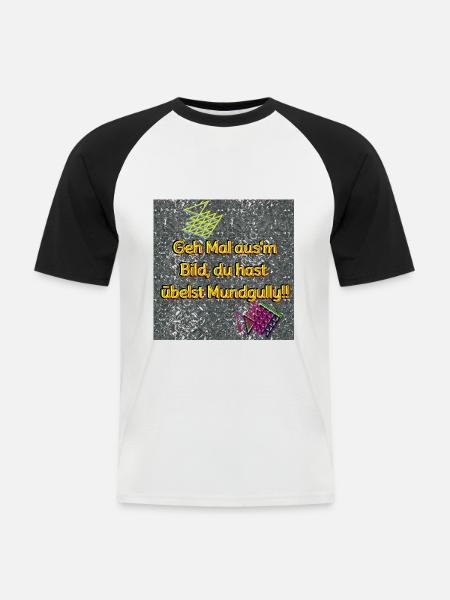 Mundgully - Shop WoW - 2023 - Men's Baseball T-Shirt - white/black
