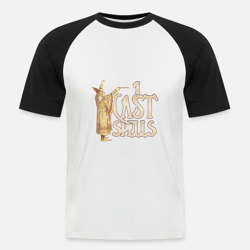 Wizard I Cast Spells Magic - Men's Baseball T-Shirt - white/black