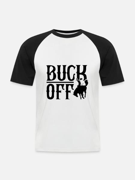 Buck Off - Men's Baseball T-Shirt - white/black