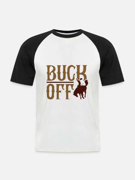Buck Off - Men's Baseball T-Shirt - white/black