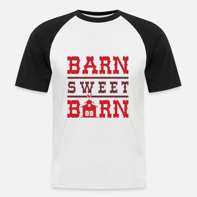 Barn Sweet Barn - Männer Baseball-T-Shirt - Weiß/Schwarz