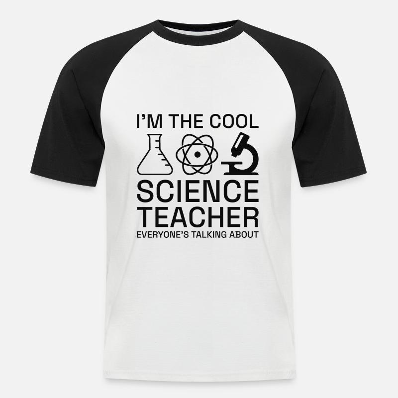 Ich bin der coole Wissenschaftslehrer - Männer Baseball-T-Shirt - Weiß/Schwarz