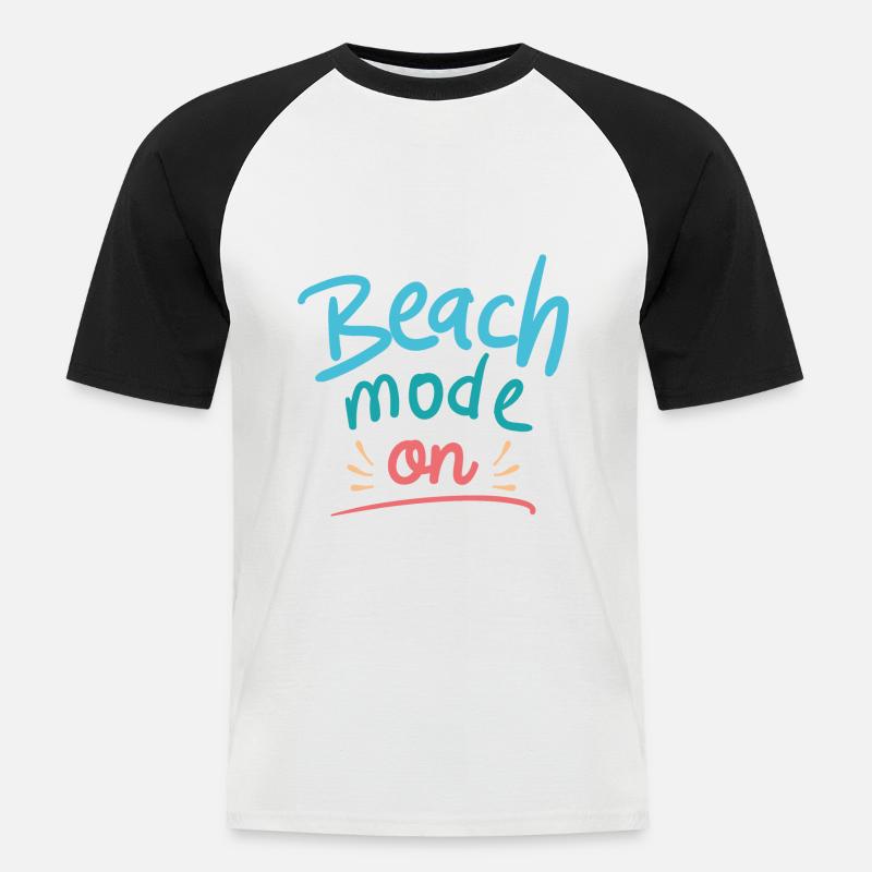 Beach Mode On - Men's Baseball T-Shirt - white/black