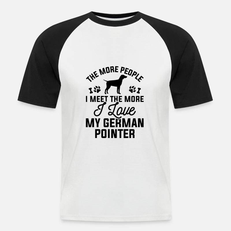 I Love My German Pointer - Men's Baseball T-Shirt - white/black