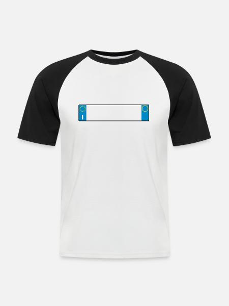 Italien Platte_g1 - Männer Baseball-T-Shirt - Weiß/Schwarz