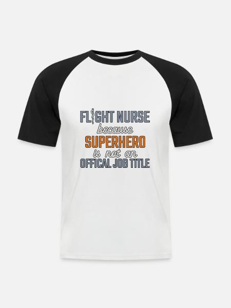 Flight Nurse Superhero Luftrettung - Männer Baseball-T-Shirt - Weiß/Schwarz