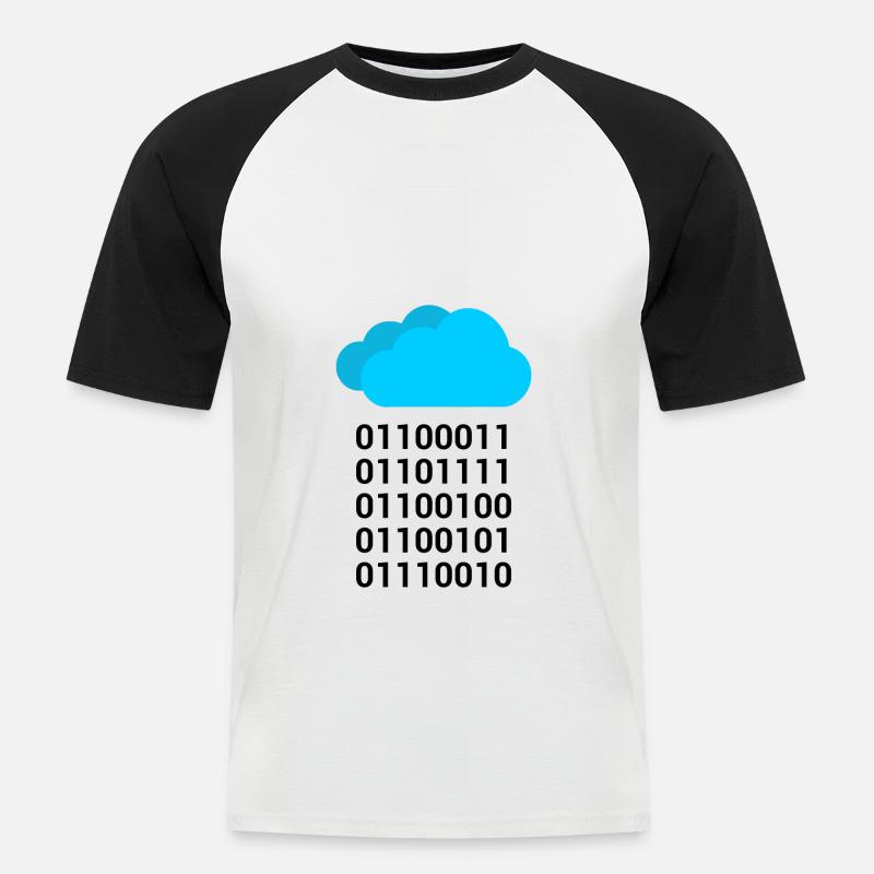Computer Science Binary Gift Shirt - Men's Baseball T-Shirt - white/black