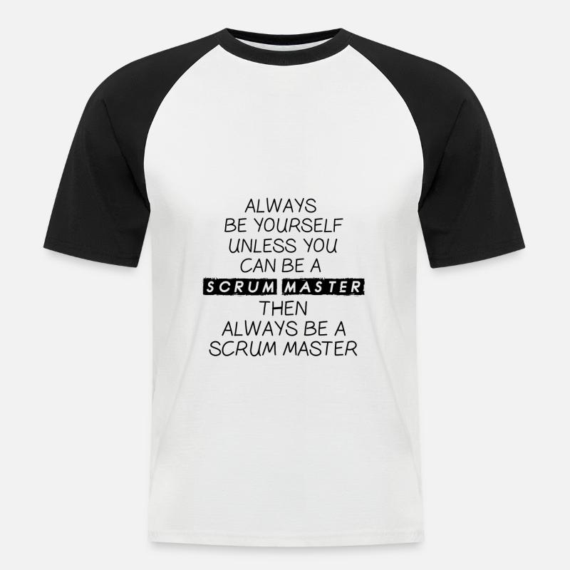 Scrum Master Agile Software Entwicklung - Männer Baseball-T-Shirt - Weiß/Schwarz