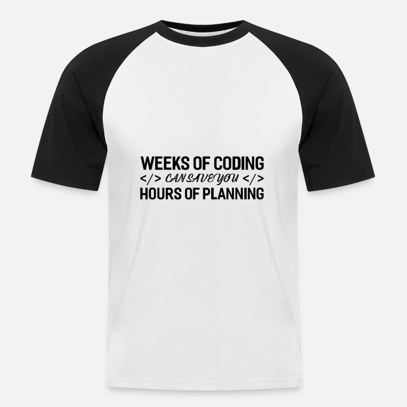 Programmer Weeks Of Coding - Men's Baseball T-Shirt - white/black