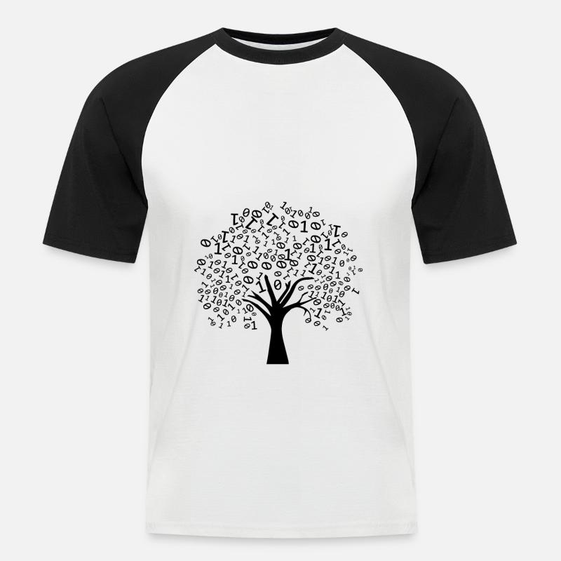 Programmer Binary Tree - Men's Baseball T-Shirt - white/black