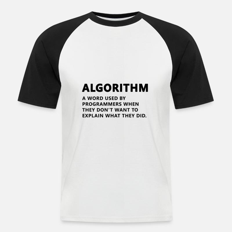 Programmer Algorithm Definition - Men's Baseball T-Shirt - white/black