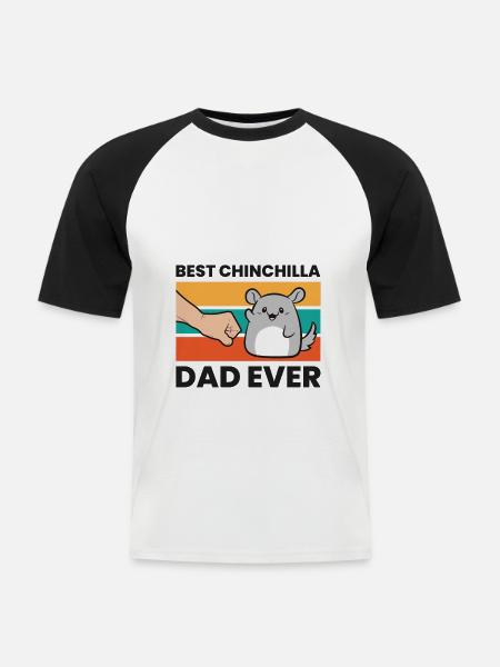 Bester Chinchilla-Dad aller Zeiten - Männer Baseball-T-Shirt - Weiß/Schwarz
