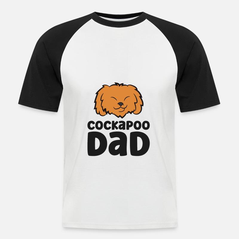 Funny Cockapoo Dad Cockapoo Dog - Men's Baseball T-Shirt - white/black
