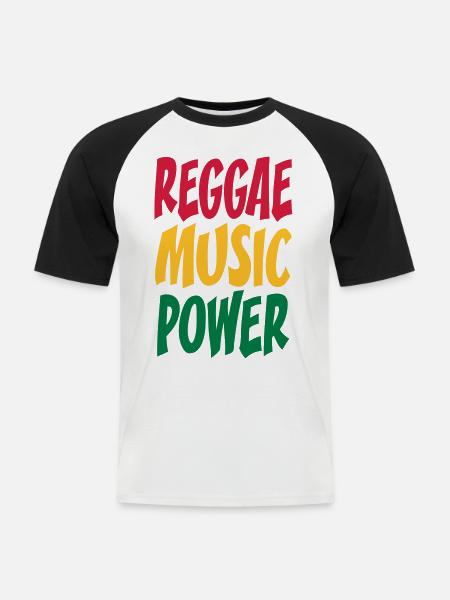 rasta Musikleistung - Männer Baseball-T-Shirt - Weiß/Schwarz