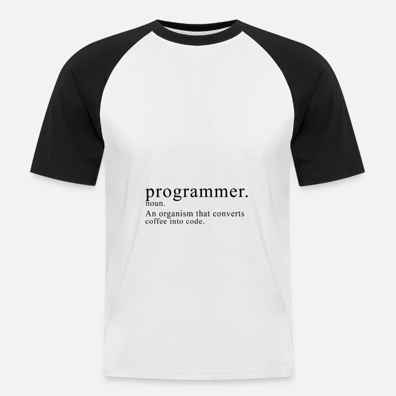 Programmer Description - Men's Baseball T-Shirt - white/black