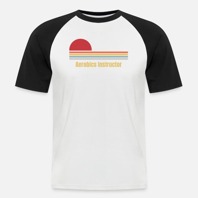 Aerobics Instructor - Männer Baseball-T-Shirt - Weiß/Schwarz
