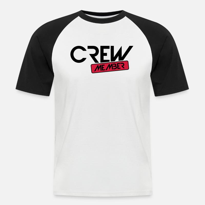 crew member - Männer Baseball-T-Shirt - Weiß/Schwarz