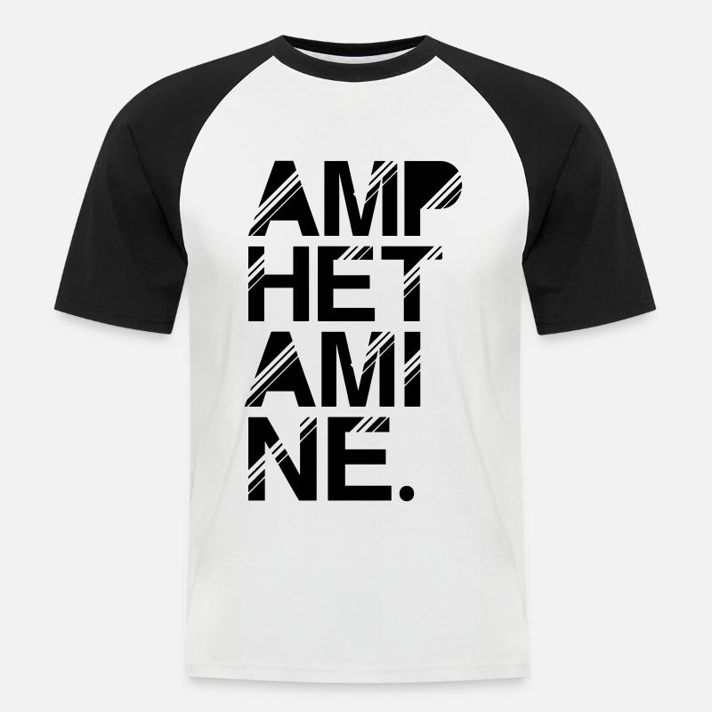 Amphetamine Drogen Speed Pep - Männer Baseball-T-Shirt - Weiß/Schwarz