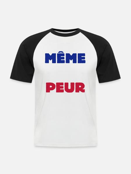 Même pas Peur - T-shirt baseball manches courtes Homme - blanc/noir