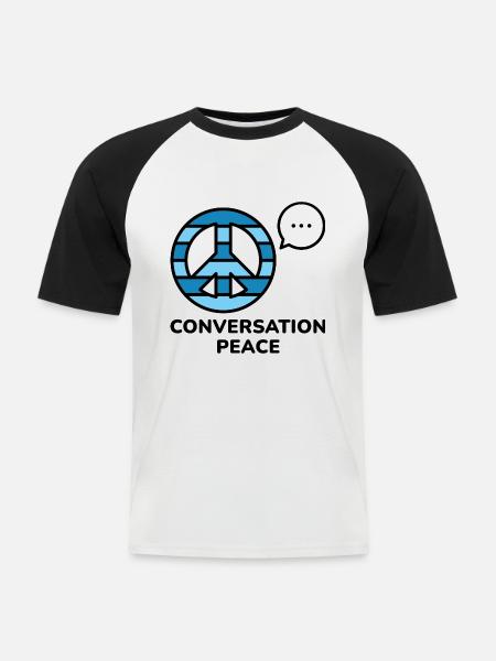 Conversation Peace - Men's Baseball T-Shirt - white/black