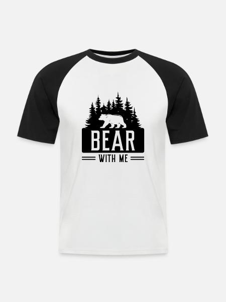 Supportez-moi - T-shirt baseball manches courtes Homme - blanc/noir