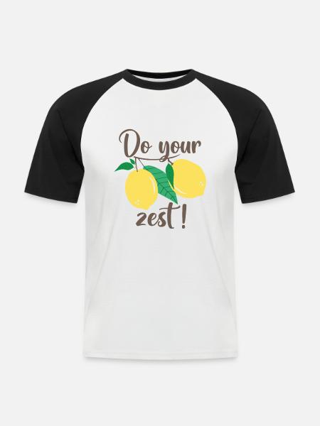 Mach deinen Schwung - Männer Baseball-T-Shirt - Weiß/Schwarz