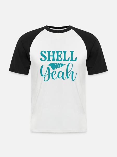 Shell Yeah - Men's Baseball T-Shirt - white/black