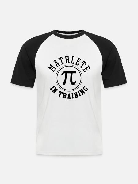 Mathlet im Training - Männer Baseball-T-Shirt - Weiß/Schwarz