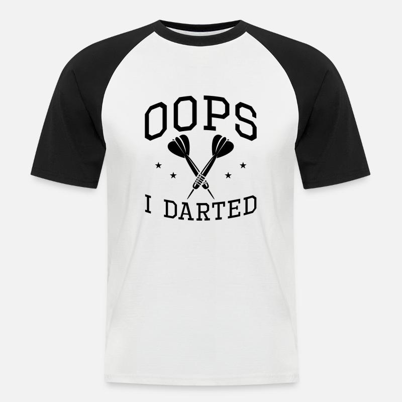 Oops I Darted - Männer Baseball-T-Shirt - Weiß/Schwarz