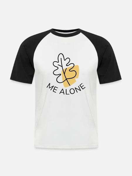 Leaf Me Alone - Men's Baseball T-Shirt - white/black