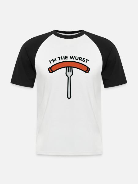 I’m The Wurst - Men's Baseball T-Shirt - white/black