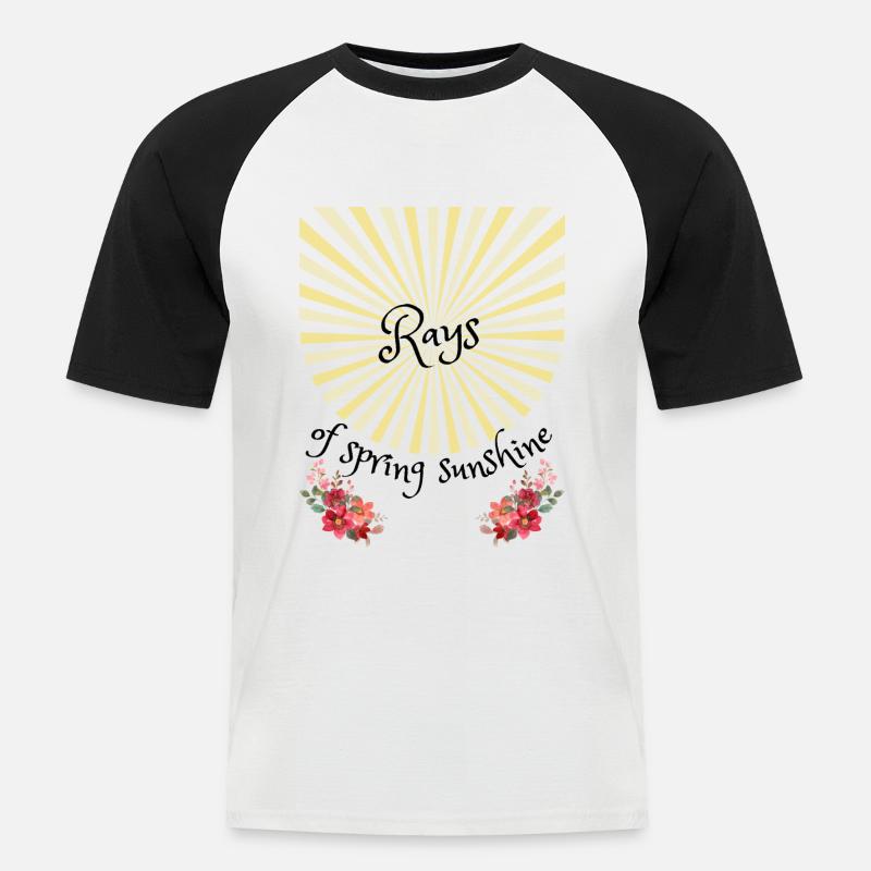 Frühling | Spring | Sonnenstrahlen | Sonne - Männer Baseball-T-Shirt - Weiß/Schwarz