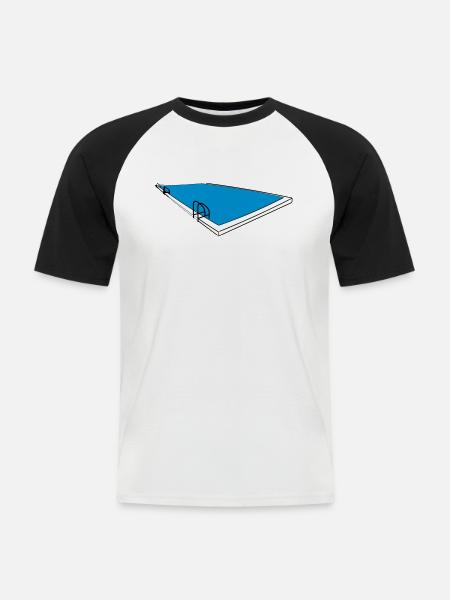 swimmingpool - Männer Baseball-T-Shirt - Weiß/Schwarz