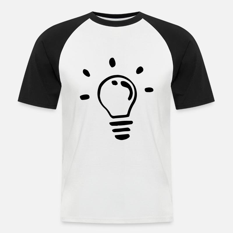 Einzelne Glühbirne / single light bulb - Männer Baseball-T-Shirt - Weiß/Schwarz