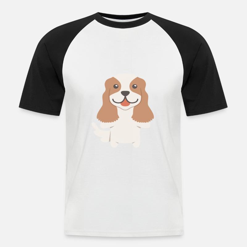 Cavalier King Charles Spaniel Geschenkidee - Männer Baseball-T-Shirt - Weiß/Schwarz