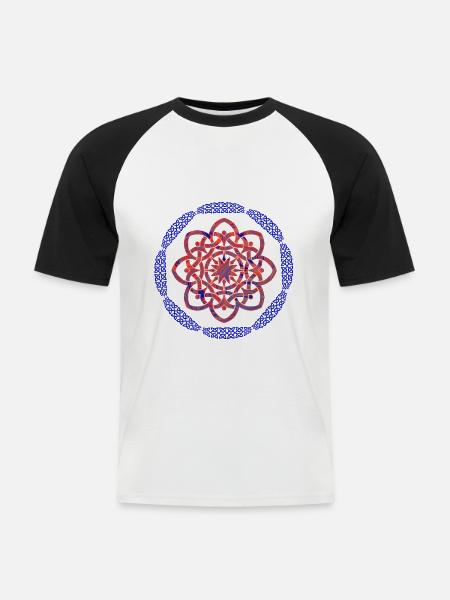 Celtic knot 19 E 263 - Men's Baseball T-Shirt - white/black