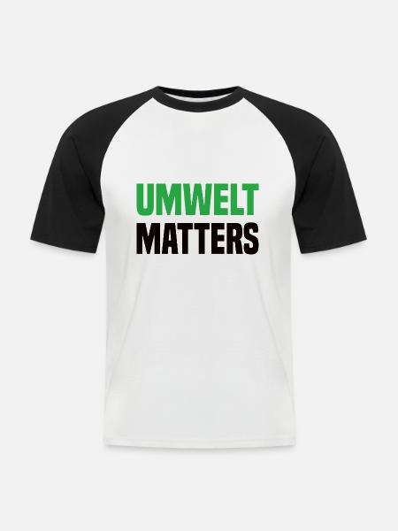Umwelt Matters Klimawandel - Männer Baseball-T-Shirt - Weiß/Schwarz