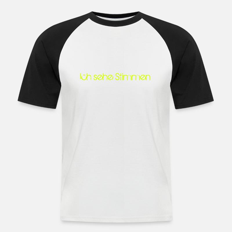 Stimmen - Männer Baseball-T-Shirt - Weiß/Schwarz
