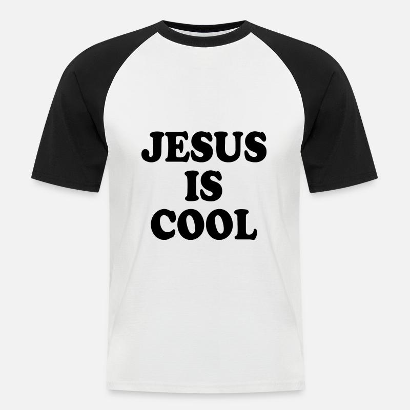 Jesus is cool - Männer Baseball-T-Shirt - Weiß/Schwarz