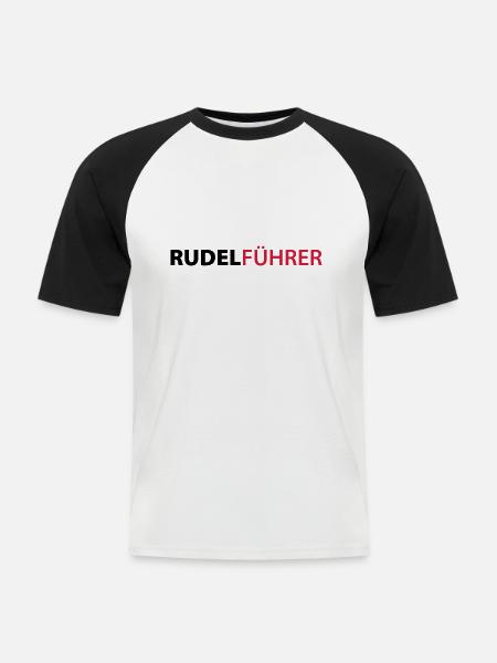 Rudelführer Hunde - Männer Baseball-T-Shirt - Weiß/Schwarz