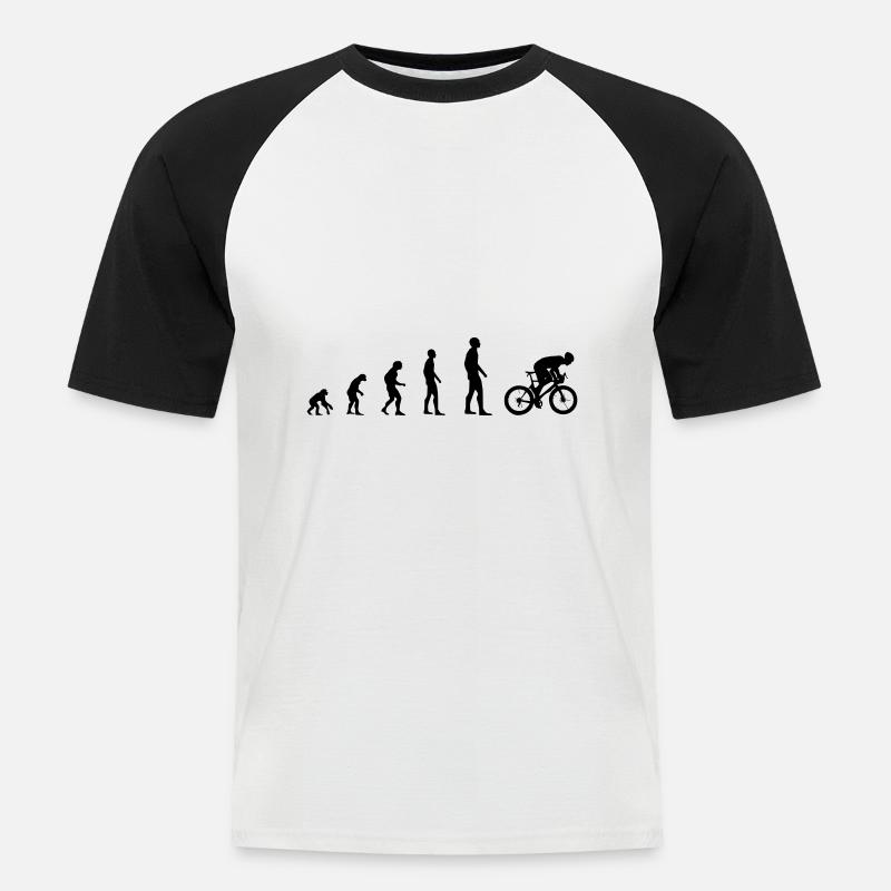 Radsport Rennrad – Evolution - Männer Baseball-T-Shirt - Weiß/Schwarz