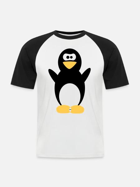 penguin - Men's Baseball T-Shirt - white/black