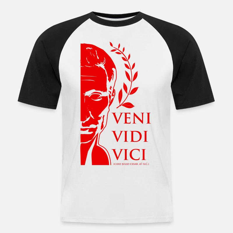 Caesar 4 - Männer Baseball-T-Shirt - Weiß/Schwarz