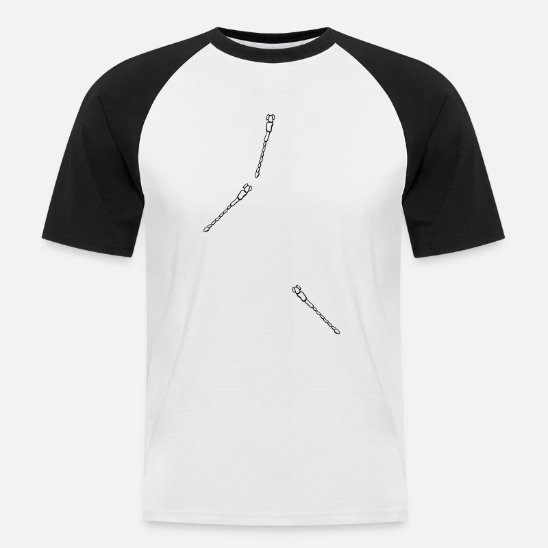 Libellen beu5 - Männer Baseball-T-Shirt - Weiß/Schwarz