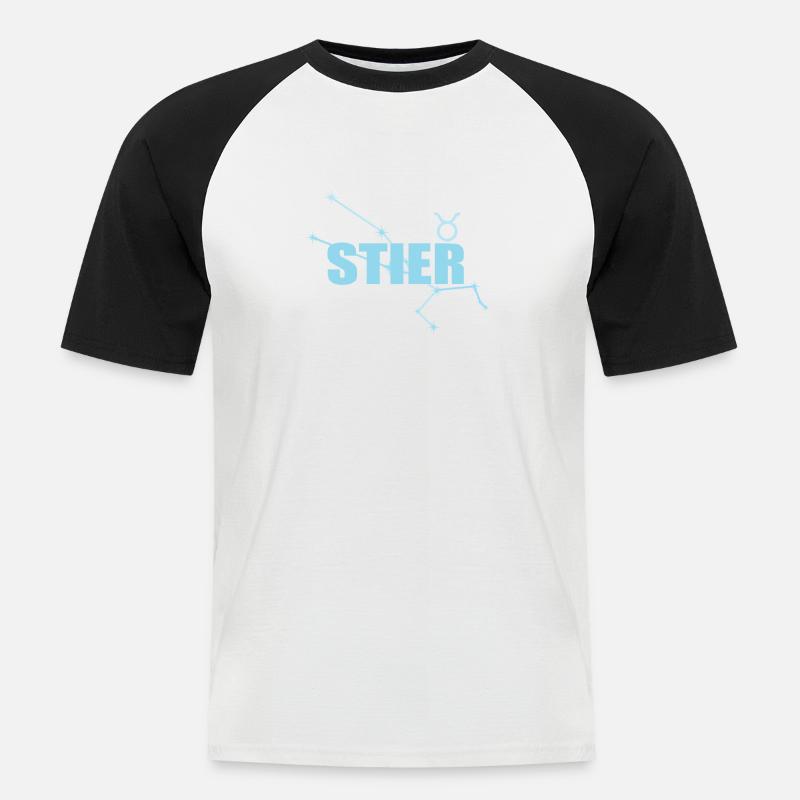 Stier Sternzeichen Taurus Sternbild - Männer Baseball-T-Shirt - Weiß/Schwarz
