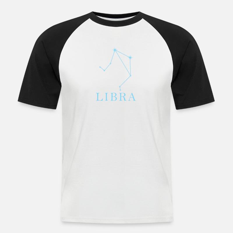 Sternkonstellation Sternzeichen Libra - Männer Baseball-T-Shirt - Weiß/Schwarz