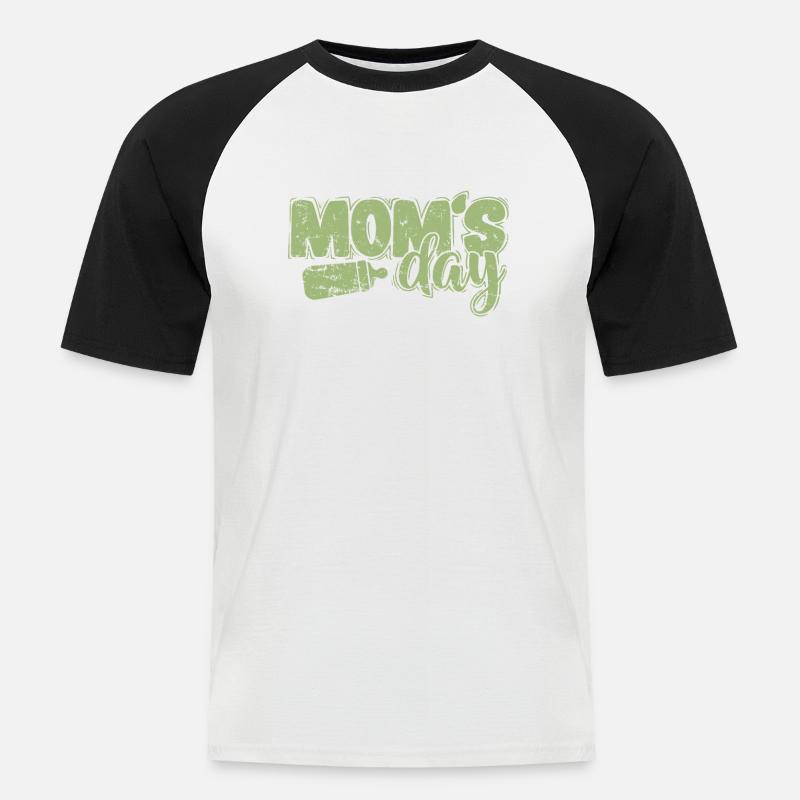 Mom's Day Mami Mutter - Männer Baseball-T-Shirt - Weiß/Schwarz