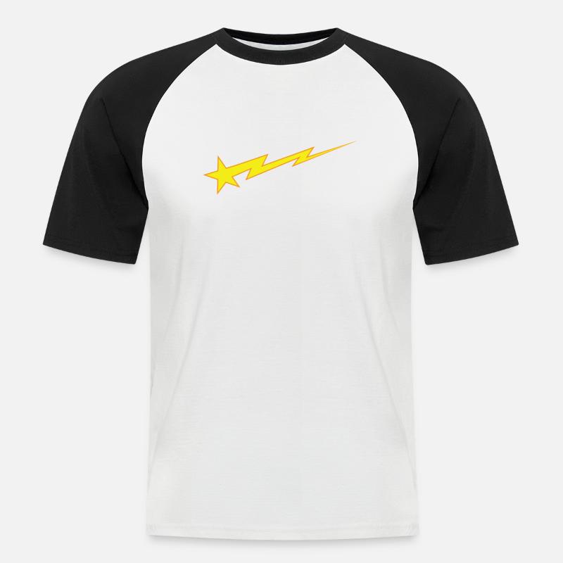 Sternblitz Nachthimmel - Männer Baseball-T-Shirt - Weiß/Schwarz