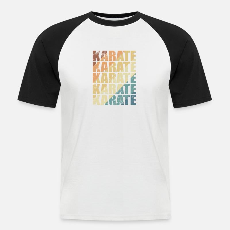 Karate Training Kampfsport - Männer Baseball-T-Shirt - Weiß/Schwarz