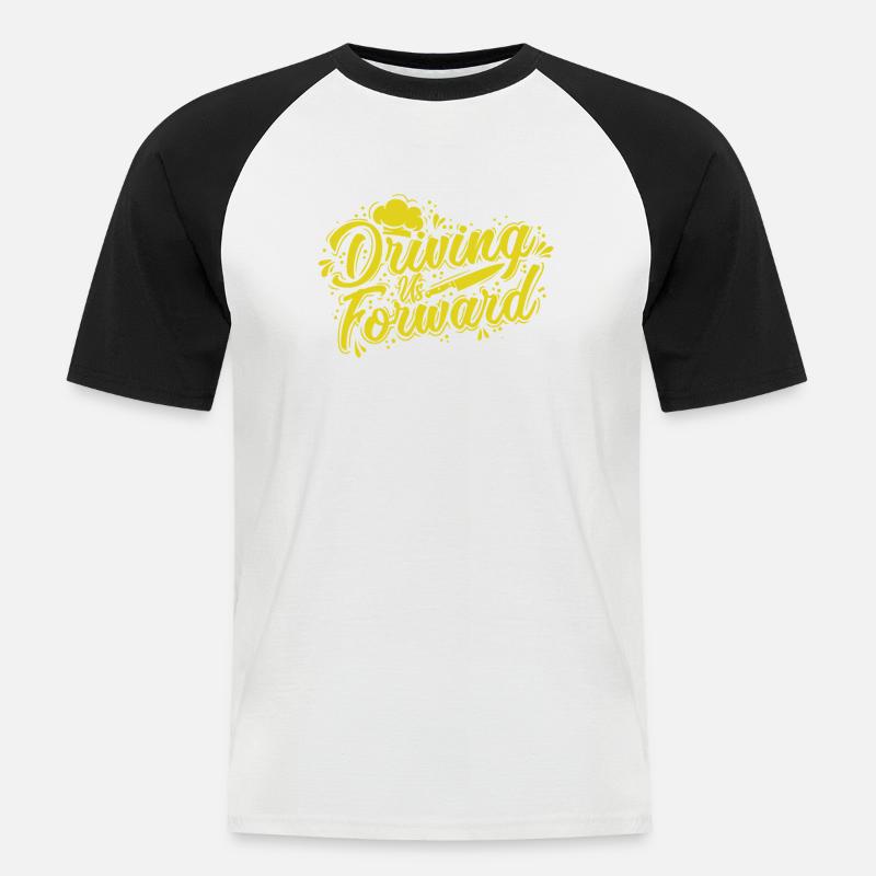Driving Us Forward - Männer Baseball-T-Shirt - Weiß/Schwarz
